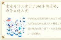 凌渡为什么卖出了b级车的价格，大众凌渡为什么没人买