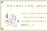 医药医疗股震荡走低，CRO方向领跌