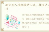 捕鱼达人挂机辅助工具，捕鱼达人辅助技巧
