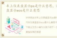 车上仪表盘显示ps是什么意思，汽车仪表盘显示eco是什么意思