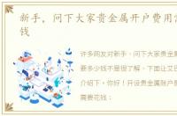 新手，问下大家贵金属开户费用需要多少钱