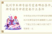 杭州市车牌号摇号需要哪些条件，杭州车牌号摇号申请需要什么条件