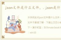 json文件是什么文件，.json是什么文件