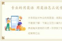专业的用英语 用英语怎么说专业