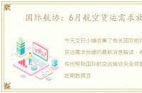 国际航协：6月航空货运需求放缓