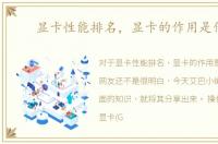 显卡性能排名，显卡的作用是什么