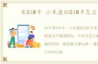 米SIM卡 小米虚拟SIM卡怎么用