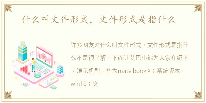 什么叫文件形式，文件形式是指什么