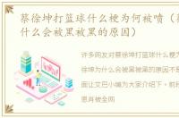 蔡徐坤打篮球什么梗为何被喷（蔡徐坤为什么会被黑被黑的原因）