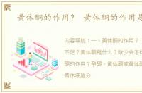 黄体酮的作用？ 黄体酮的作用是什么
