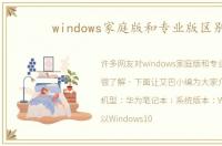 windows家庭版和专业版区别
