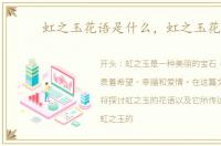 虹之玉花语是什么，虹之玉花语