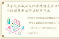 苹果电脑截屏电脑快捷键是什么啊，苹果电脑截屏电脑快捷键是什么