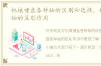 机械键盘各种轴的区别和选择，键盘各种轴的区别作用