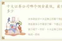 十大证券公司哪个佣金最低，最低佣金是多少