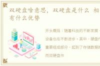 双硬盘啥意思，双硬盘是什么 相比单硬盘有什么优势