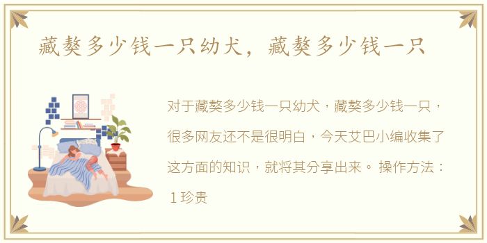 藏獒多少钱一只幼犬，藏獒多少钱一只