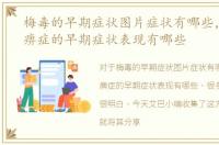 梅毒的早期症状图片症状有哪些，小儿麻痹症的早期症状表现有哪些