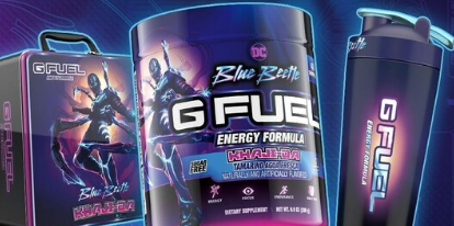 G FUEL与华纳兄弟探索全球消费品公司联手推出英雄蓝甲虫风格的能量饮料