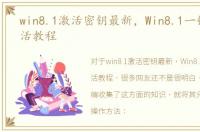 win8.1激活密钥最新，Win8.1一键永久激活教程