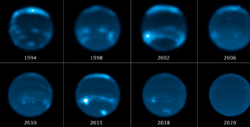 天文学家发现海王星的多云天气与11年太阳周期之间的联系