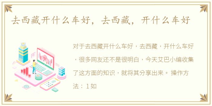 去西藏开什么车好，去西藏，开什么车好