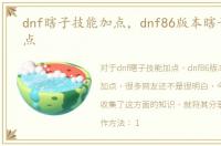 dnf瞎子技能加点，dnf86版本瞎子刷图加点