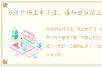 万达广场上市了没，谁知道万达上市了吗