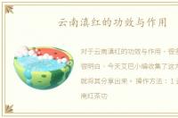云南滇红的功效与作用