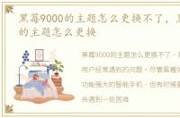 黑莓9000的主题怎么更换不了，黑莓9000的主题怎么更换