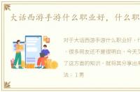 大话西游手游什么职业好，什么职业好玩