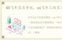 QQ飞车宝石等级，qq飞车三级宝石技巧