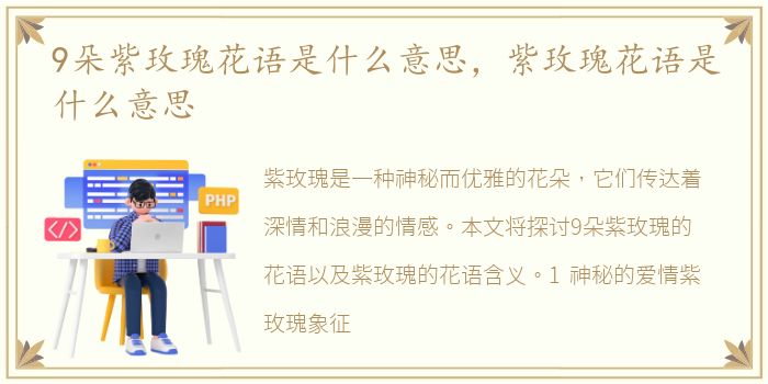 9朵紫玫瑰花语是什么意思，紫玫瑰花语是什么意思