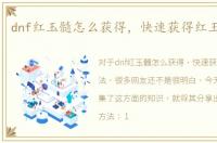 dnf红玉髓怎么获得，快速获得红玉髓方法