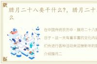 腊月二十八要干什么?，腊月二十八要干什么