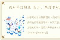 两对半对照表 图片，两对半对照表
