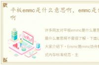 平板emmc是什么意思啊，emmc是什么意思啊
