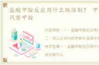 盐酸甲胺反应用什么做溶剂？ 甲胺盐酸盐代替甲胺
