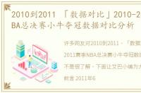 2010到2011 「数据对比」2010-2011赛季NBA总决赛小牛夺冠数据对比分析