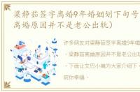 梁静茹签字离婚9年婚姻划下句号（梁静茹离婚原因并不是老公出轨）