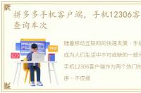 拼多多手机客户端，手机12306客户端怎么查询车次