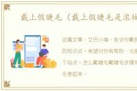 戴上假睫毛（戴上假睫毛是浓妆吗）
