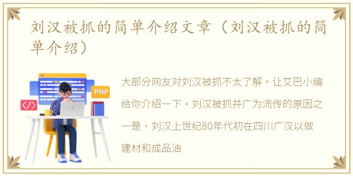 刘汉被抓的简单介绍文章（刘汉被抓的简单介绍）