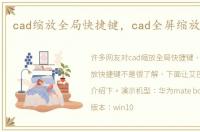 cad缩放全局快捷键，cad全屏缩放快捷键