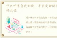 什么叫半负定矩阵，半负定矩阵如何判定极大值