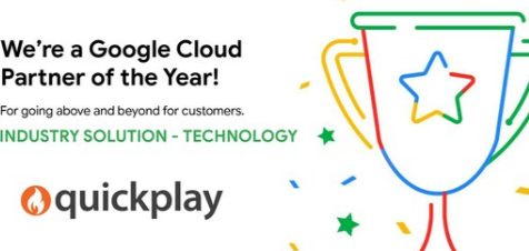 Quickplay报告了谷歌Cloud的合作伙伴奖项类别为连续两年的解决方案技术