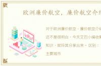 欧洲廉价航空，廉价航空介绍