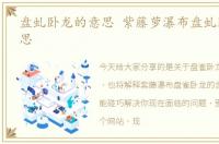 盘虬卧龙的意思 紫藤萝瀑布盘虬卧龙的意思