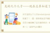 龙的九个儿子——现在总算知道了！ 图