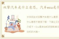 双擎汽车是什么意思，汽车ecu是什么意思